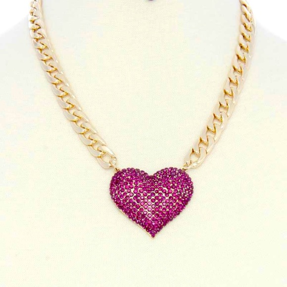 CC Boutique Jewelry - Rhinestone Heart 💜 Pendant